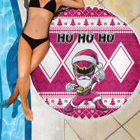 Power Pink Ranger Santa Claus Beach Blanket Funny Christmas - Wonder Print Shop