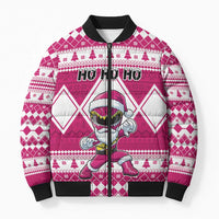 Personalized Power Pink Ranger Santa Claus Bomber Puffer Jacket Funny Christmas - Wonder Print Shop