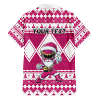 Personalized Power Pink Ranger Santa Claus Hawaiian Shirt Funny Christmas - Wonder Print Shop