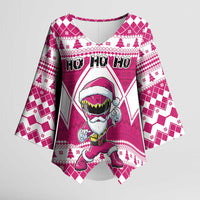 Personalized Power Pink Ranger Santa Claus Kimono Sleeve Blouse Funny Christmas - Wonder Print Shop