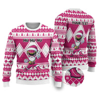 Power Pink Ranger Santa Claus Ugly Christmas Sweater Funny Christmas - Wonder Print Shop