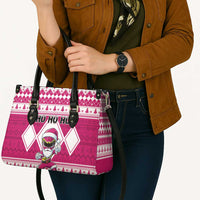 Power Pink Ranger Santa Claus Leather Bag Funny Christmas - Wonder Print Shop