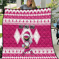 Power Pink Ranger Santa Claus Quilt Funny Christmas - Wonder Print Shop