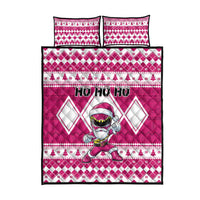 Power Pink Ranger Santa Claus Quilt Bed Set Funny Christmas - Wonder Print Shop