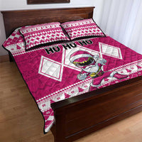 Power Pink Ranger Santa Claus Quilt Bed Set Funny Christmas - Wonder Print Shop