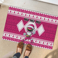 Power Pink Ranger Santa Claus Rubber Doormat Funny Christmas - Wonder Print Shop