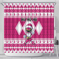 Power Pink Ranger Santa Claus Shower Curtain Funny Christmas - Wonder Print Shop