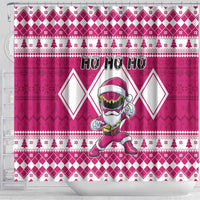 Power Pink Ranger Santa Claus Shower Curtain Funny Christmas - Wonder Print Shop
