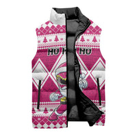 Personalized Power Pink Ranger Santa Claus Sleeveless Puffer Jacket Funny Christmas - Wonder Print Shop