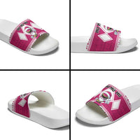 Power Pink Ranger Santa Claus Slide Sandals Funny Christmas - Wonder Print Shop