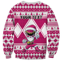 Personalized Power Pink Ranger Santa Claus Sweatshirt Funny Christmas - Wonder Print Shop