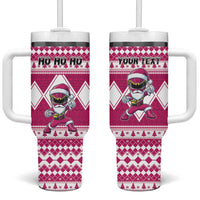 Personalized Power Pink Ranger Santa Claus Tumbler With Handle Funny Christmas - Wonder Print Shop