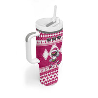 Personalized Power Pink Ranger Santa Claus Tumbler With Handle Funny Christmas - Wonder Print Shop