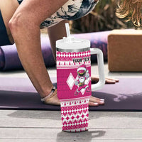 Personalized Power Pink Ranger Santa Claus Tumbler With Handle Funny Christmas - Wonder Print Shop