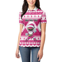 Personalized Power Pink Ranger Santa Claus Women Polo Shirt Funny Christmas - Wonder Print Shop