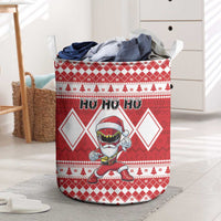 Power Red Ranger Santa Claus Laundry Basket Funny Christmas - Wonder Print Shop