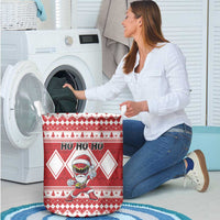 Power Red Ranger Santa Claus Laundry Basket Funny Christmas - Wonder Print Shop