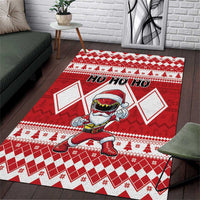 Power Red Ranger Santa Claus Area Rug Funny Christmas - Wonder Print Shop