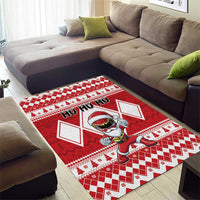 Power Red Ranger Santa Claus Area Rug Funny Christmas - Wonder Print Shop