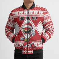 Personalized Power Red Ranger Santa Claus Bomber Puffer Jacket Funny Christmas - Wonder Print Shop