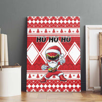 Power Red Ranger Santa Claus Canvas Wall Art Funny Christmas - Wonder Print Shop