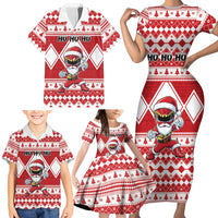 Personalized Power Red Ranger Santa Claus Family Matching Short Sleeve Bodycon Dress and Hawaiian Shirt Funny Christmas - Wonder Print Shop