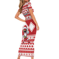 Personalized Power Red Ranger Santa Claus Family Matching Short Sleeve Bodycon Dress and Hawaiian Shirt Funny Christmas - Wonder Print Shop