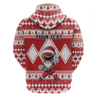 Personalized Power Red Ranger Santa Claus Hoodie Funny Christmas - Wonder Print Shop