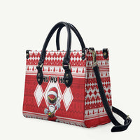 Power Red Ranger Santa Claus Leather Bag Funny Christmas - Wonder Print Shop