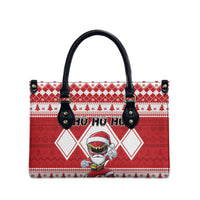 Power Red Ranger Santa Claus Leather Bag Funny Christmas - Wonder Print Shop