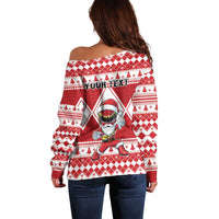 Personalized Power Red Ranger Santa Claus Off Shoulder Sweater Funny Christmas - Wonder Print Shop