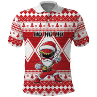 Personalized Power Red Ranger Santa Claus Polo Shirt Funny Christmas - Wonder Print Shop