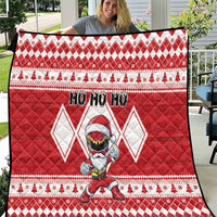 Power Red Ranger Santa Claus Quilt Funny Christmas - Wonder Print Shop