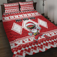 Power Red Ranger Santa Claus Quilt Bed Set Funny Christmas - Wonder Print Shop