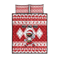 Power Red Ranger Santa Claus Quilt Bed Set Funny Christmas - Wonder Print Shop
