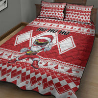 Power Red Ranger Santa Claus Quilt Bed Set Funny Christmas - Wonder Print Shop
