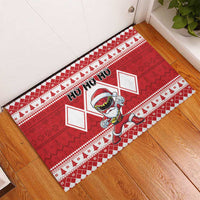 Power Red Ranger Santa Claus Rubber Doormat Funny Christmas - Wonder Print Shop