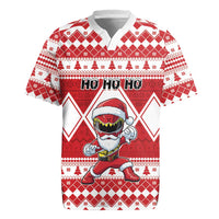 Personalized Power Red Ranger Santa Claus Rugby Jersey Funny Christmas - Wonder Print Shop