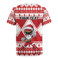 Personalized Power Red Ranger Santa Claus Rugby Jersey Funny Christmas - Wonder Print Shop