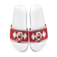 Power Red Ranger Santa Claus Slide Sandals Funny Christmas - Wonder Print Shop