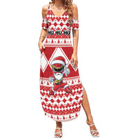 Personalized Power Red Ranger Santa Claus Summer Maxi Dress Funny Christmas - Wonder Print Shop