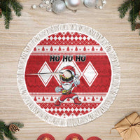 Power Red Ranger Santa Claus Tree Skirt Funny Christmas - Wonder Print Shop
