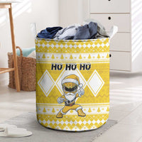 Power Yellow Ranger Santa Claus Laundry Basket Funny Christmas - Wonder Print Shop