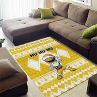 Power Yellow Ranger Santa Claus Area Rug Funny Christmas - Wonder Print Shop