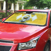 Power Yellow Ranger Santa Claus Auto Sun Shade Funny Christmas - Wonder Print Shop