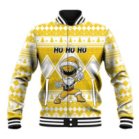 Personalized Power Yellow Ranger Santa Claus Baseball Jacket Funny Christmas - Wonder Print Shop
