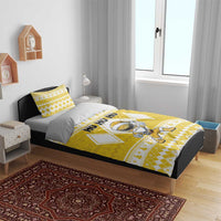 Power Yellow Ranger Santa Claus Bedding Set Funny Christmas - Wonder Print Shop