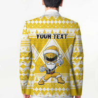 Personalized Power Yellow Ranger Santa Claus Blazer Funny Christmas - Wonder Print Shop