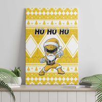 Power Yellow Ranger Santa Claus Canvas Wall Art Funny Christmas - Wonder Print Shop