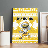 Power Yellow Ranger Santa Claus Canvas Wall Art Funny Christmas - Wonder Print Shop